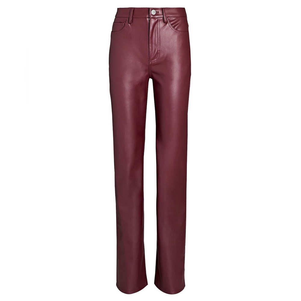 STAUD - Chisel Trousers in Plum Vegan Leather